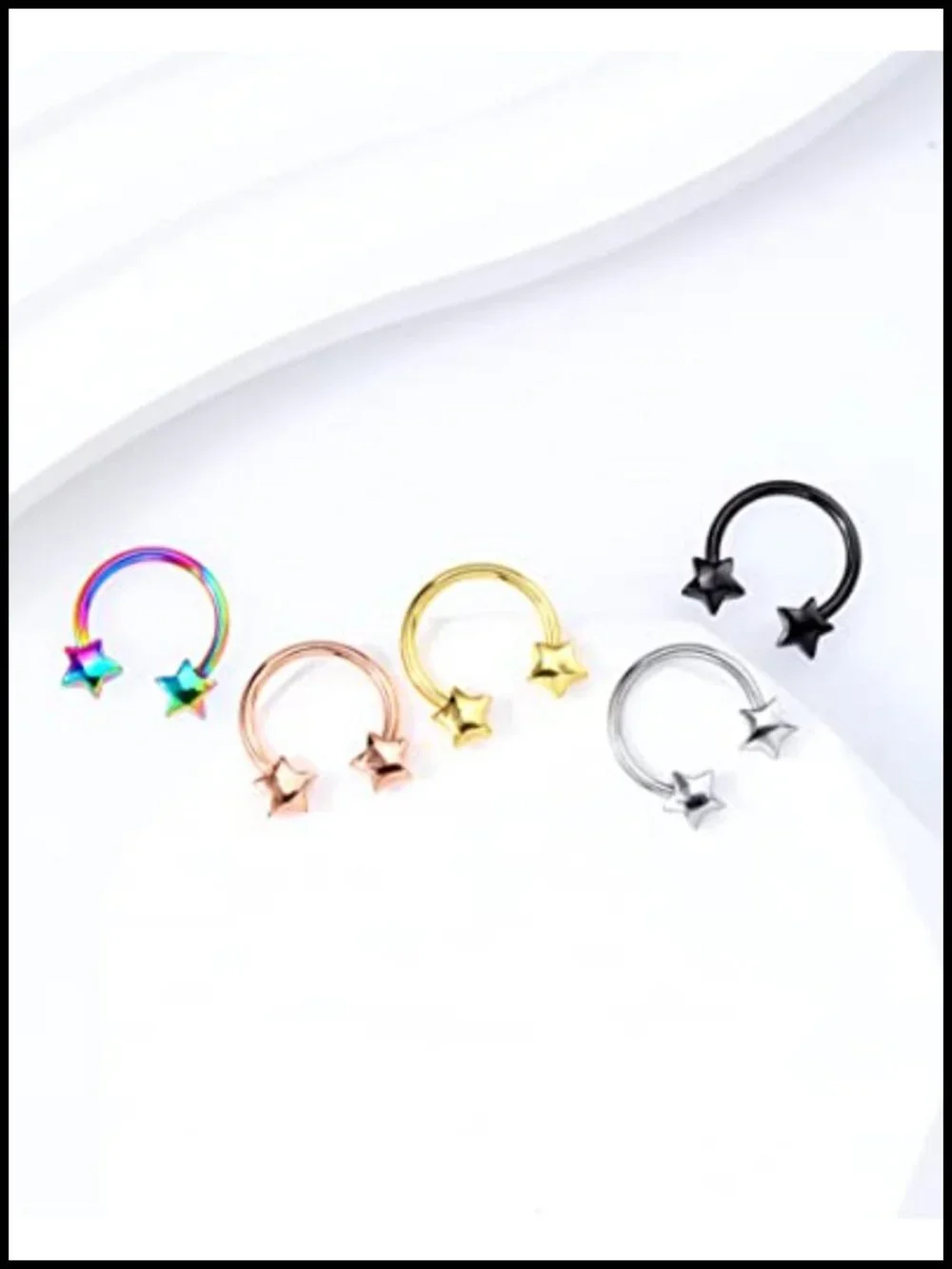 16g Septum Ring Star Cartilage Hoop Helix Tragus Piercing Jewelry Surgical Steel